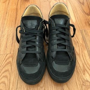 MM6 Madison Martin Margiela black leather sneakers
